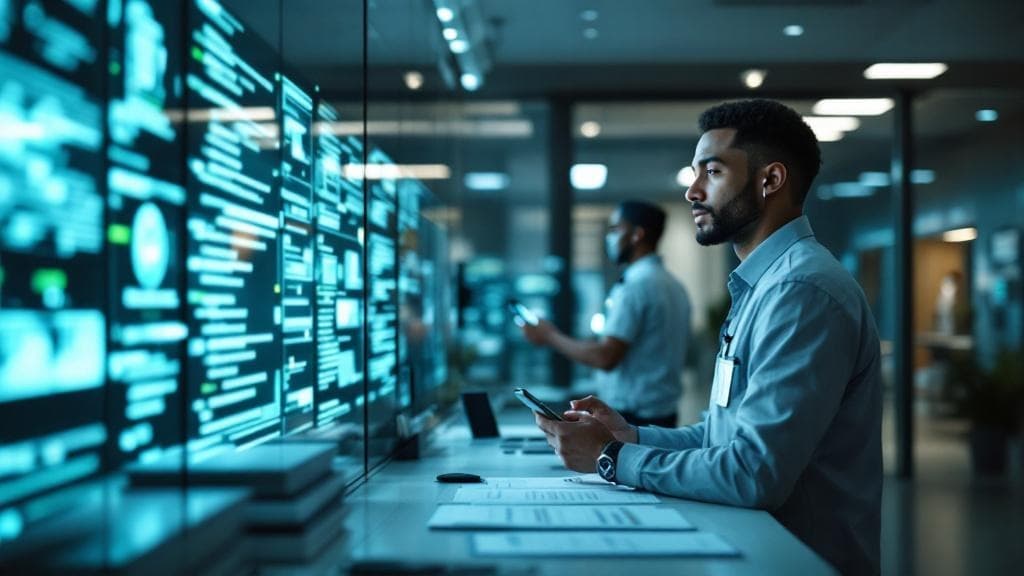 Security operations command center with real-time patrol monitoring