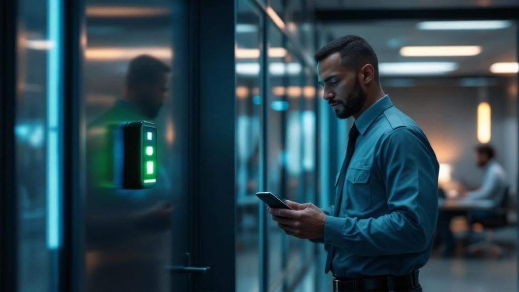 Security guard using mobile patrol verification app